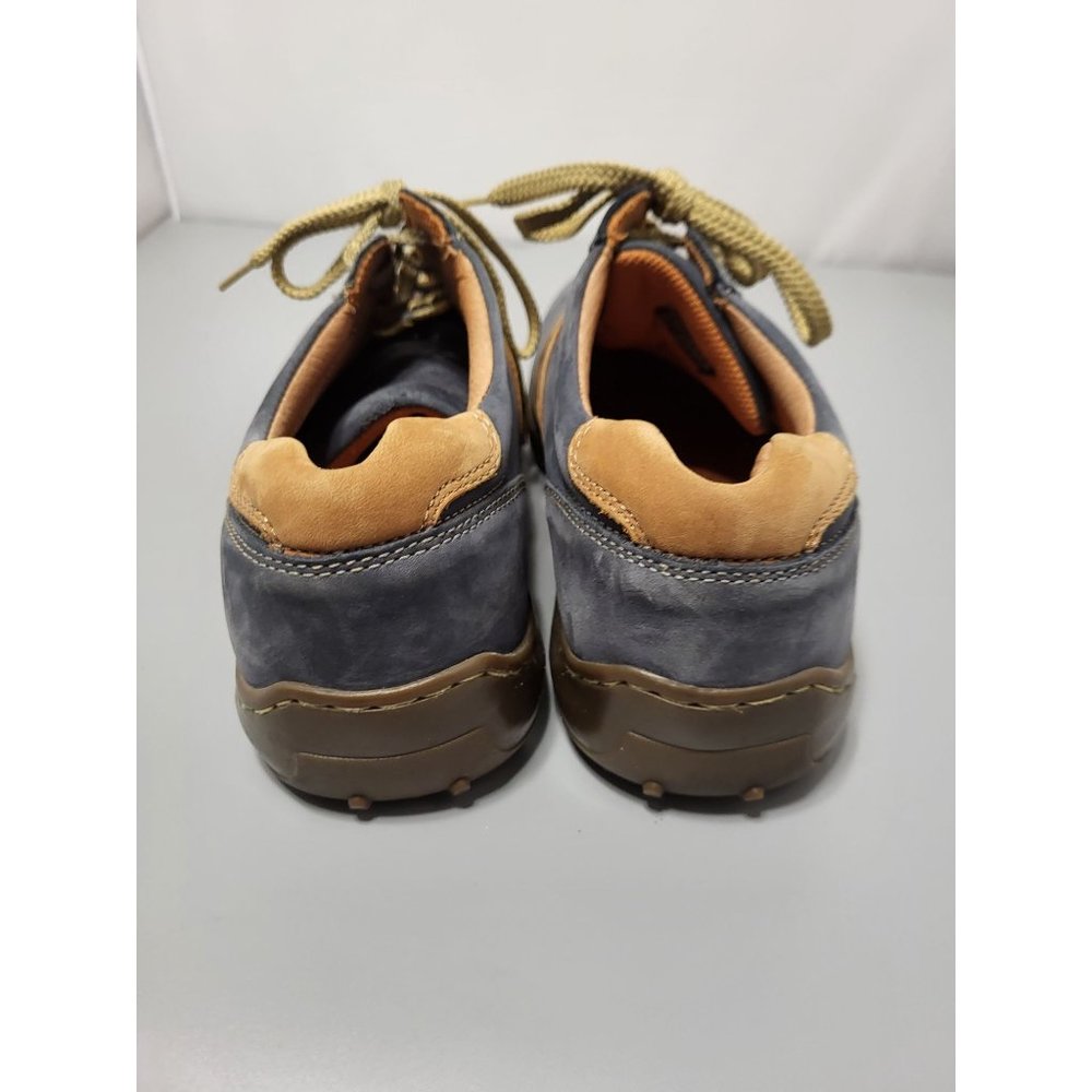 Skechers Critics Men's Blue Tan Striped Leather Oxford Shoes, 10 - SN 60043 - Picture 4 of 7
